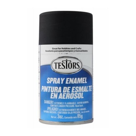 Testors 3OZ BLK FLT Spr Enamel 1249T